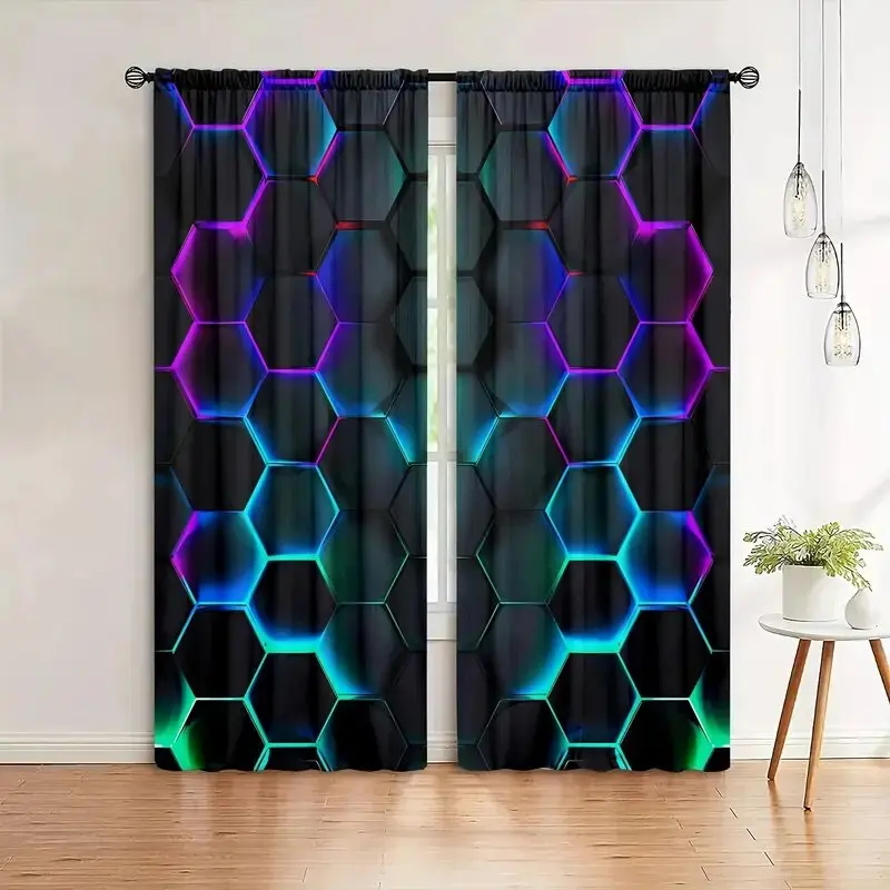 2pcs Hexagon Tech Curtains wit - огляд і ціна Tech Office Youtube