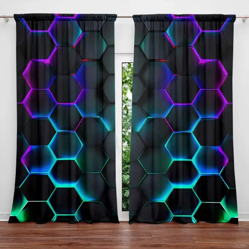 2pcs Hexagon Tech Curtains wit - огляд і ціна Tech Office Youtube