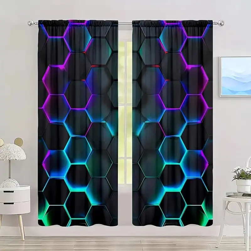2pcs Hexagon Tech Curtains wit - огляд і ціна Tech Office Youtube