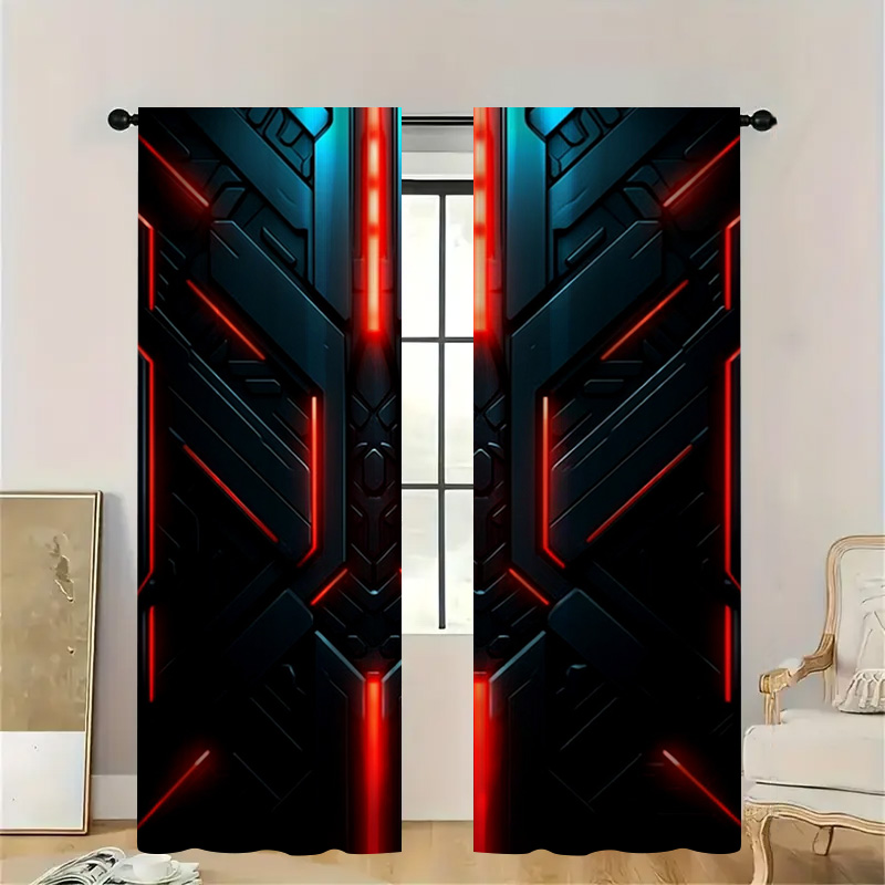 2pcs Tech Geometric Curtains w - огляд і ціна Tech Office Youtube
