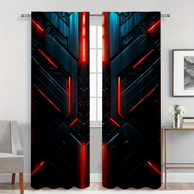 2pcs Tech Geometric Curtains w - огляд і ціна Tech Office Youtube