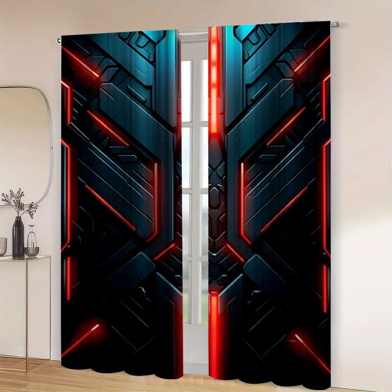 2pcs Tech Geometric Curtains w - огляд і ціна Tech Office Youtube