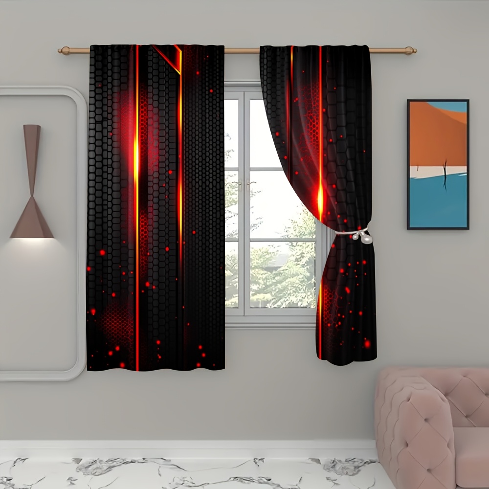 2pcs Lava Curtains Black Red C - огляд і ціна Tech Office Youtube