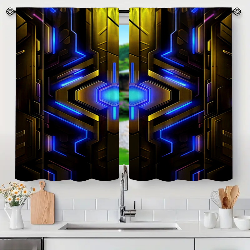 2pcs Geometric Tech Curtains w - огляд і ціна Tech Office Youtube