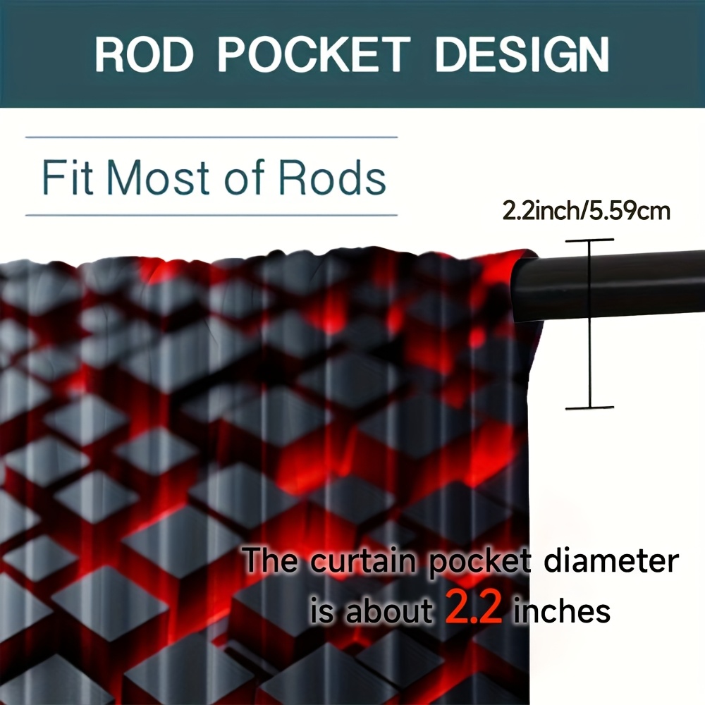 2pcs Geometric Curtains Red Bl - огляд і ціна Tech Office Youtube